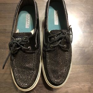 Woman’s Bahama Glitter Black Sperry Top-Sider